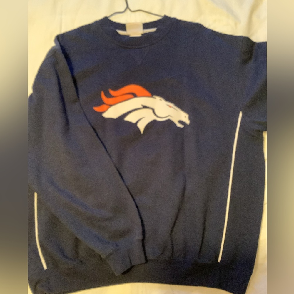 Men's Navy Blue Sweater with Denver Broncos NFL logo